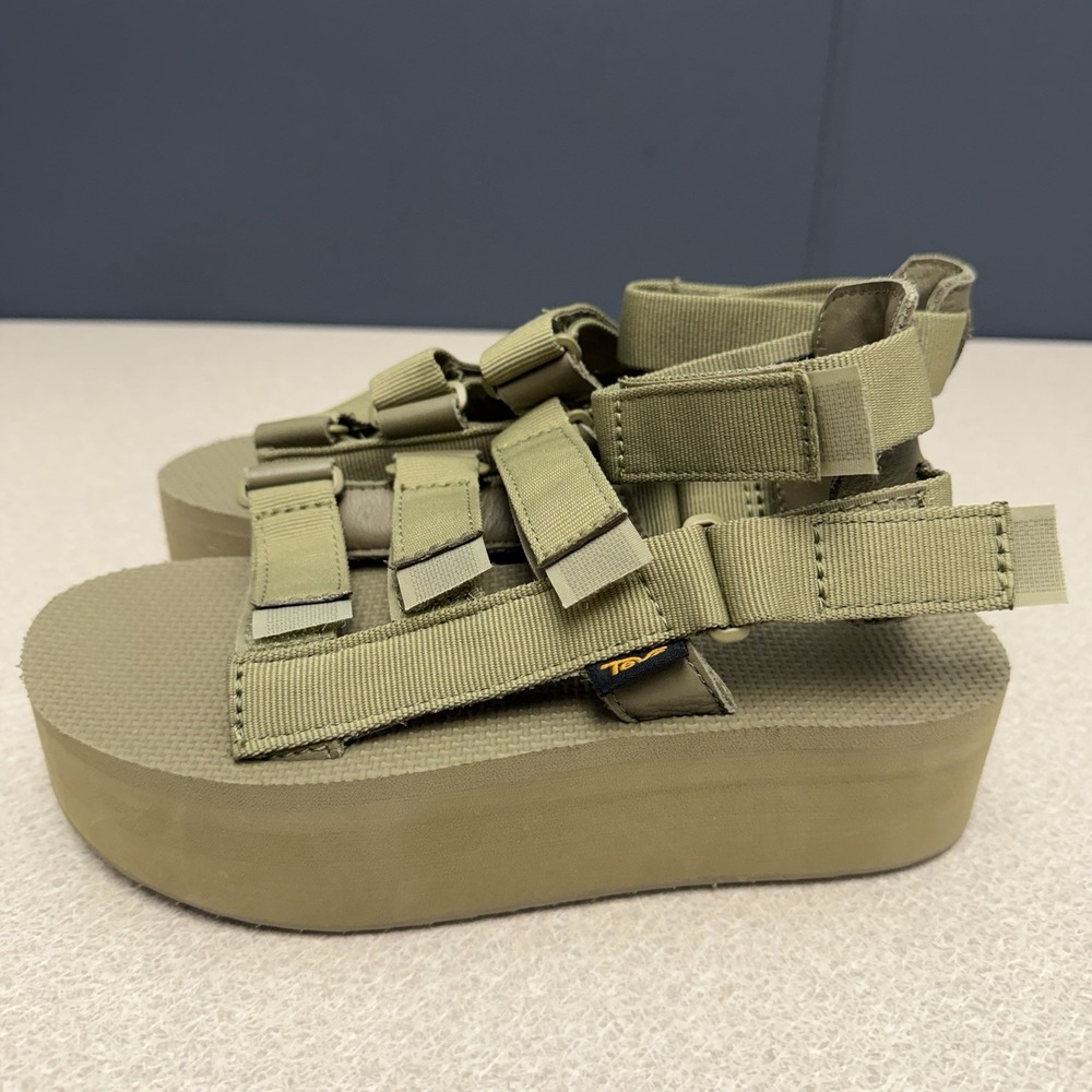 TEVA FLATFORM MEVIA WOMEN SANDALS OLIVE GREEN US 6 /UK 4 /EU 37 /JP 23 - Picture 5 of 9
